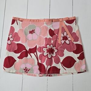 Vintage 90s Y2K Pink Coral Stretch Cotton Mini Skirt 11